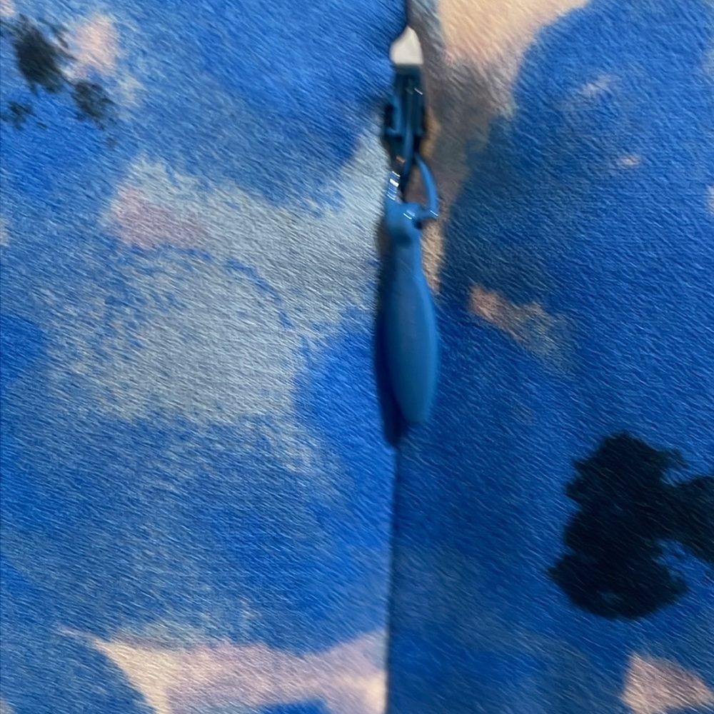 J Crew Factory Blue Floral Long Sleeve V Neck Dress Size 10 - Picture 12 of 13